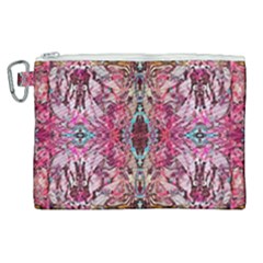 Fuchsia Funky Repeats I Canvas Cosmetic Bag (xl) by kaleidomarblingart