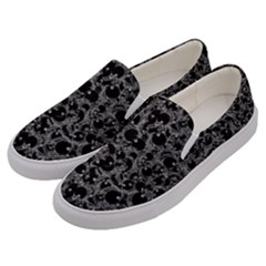 Black And Alien Drawing Motif Pattern Men s Canvas Slip Ons by dflcprintsclothing