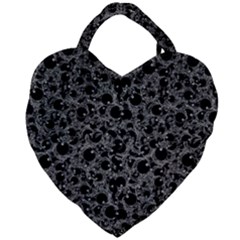 Black And Alien Drawing Motif Pattern Giant Heart Shaped Tote by dflcprintsclothing