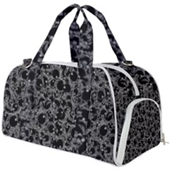 Black And Alien Drawing Motif Pattern Burner Gym Duffel Bag by dflcprintsclothing