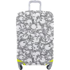 Black And White Alien Drawing Motif Pattern Luggage Cover (large) by dflcprintsclothing