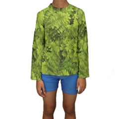 Botanical Motif Plants Detail Photography Kids  Long Sleeve Swimwear by dflcprintsclothing