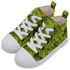 Botanical Motif Plants Detail Photography Kids  Mid-top Canvas Sneakers