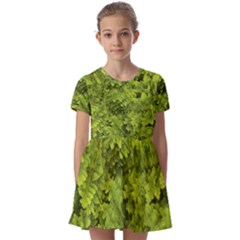 Botanical Motif Plants Detail Photography Kids  Short Sleeve Pinafore Style Dress by dflcprintsclothing