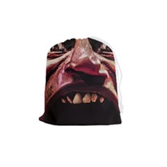 Scary Man Closeup Portrait Illustration Drawstring Pouch (medium) by dflcprintsclothing