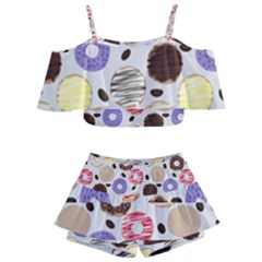 Donuts! Kids  Off Shoulder Skirt Bikini