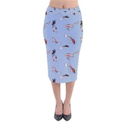 Koi! Velvet Midi Pencil Skirt by fructosebat