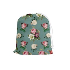 Victorian Floral Drawstring Pouch (large) by fructosebat