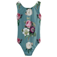 Victorian Floral Kids  Cut-out Back One Piece Swimsuit