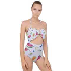 Fruit! Scallop Top Cut Out Swimsuit by fructosebat