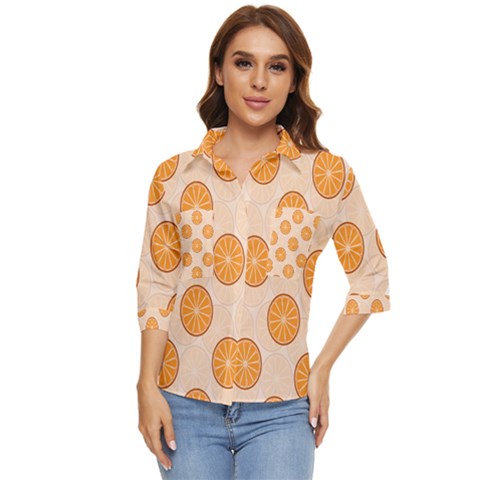 Orange Slices! Women s Quarter Sleeve Pocket Shirt by fructosebat