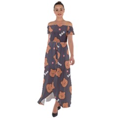 Bears! Off Shoulder Open Front Chiffon Dress