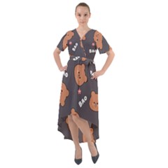 Bears! Front Wrap High Low Dress