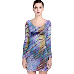 Abstract Ripple Long Sleeve Velvet Bodycon Dress by bloomingvinedesign