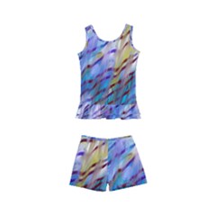 Abstract Ripple Kids  Boyleg Swimsuit by bloomingvinedesign