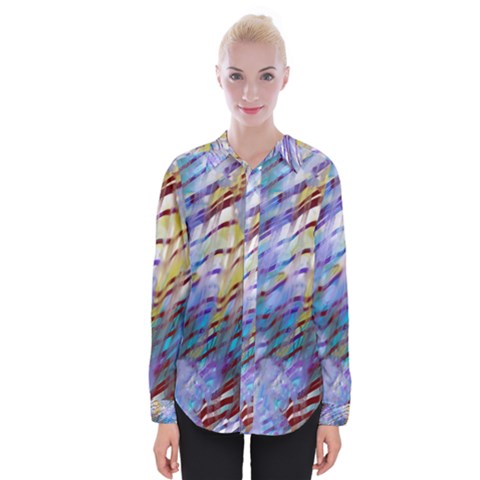 Abstract Ripple Womens Long Sleeve Shirt by bloomingvinedesign
