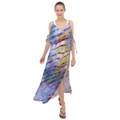 Abstract Ripple Maxi Chiffon Cover Up Dress by bloomingvinedesign