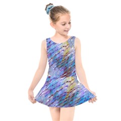 Abstract Ripple Kids  Skater Dress Swimsuit by bloomingvinedesign