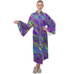 Abstract With Blue Maxi Velour Kimono by bloomingvinedesign