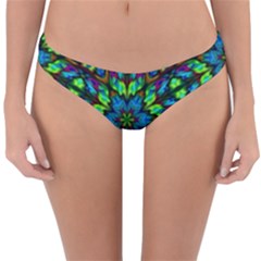 Blue Green Kaleidoscope Reversible Hipster Bikini Bottoms by bloomingvinedesign