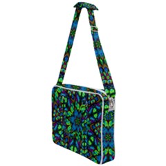 Blue Green Kaleidoscope Cross Body Office Bag by bloomingvinedesign