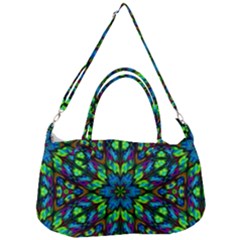 Blue Green Kaleidoscope Removal Strap Handbag by bloomingvinedesign
