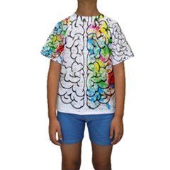 Brain-mind-psychology-idea-drawing Kids  Short Sleeve Swimwear by Jancukart