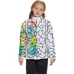 Brain-mind-psychology-idea-drawing Kids  Puffer Bubble Jacket Coat by Jancukart