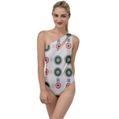 Art Design Round Drawing Abstract To One Side Swimsuit by Jancukart