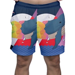 Whale Moon Ocean Digital Art Men s Shorts