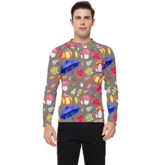 Autumn Seamless Background Leaves Men s Long Sleeve Rash Guard by Jancukart