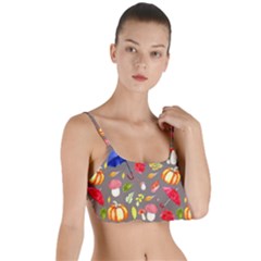 Autumn Seamless Background Leaves Layered Top Bikini Top 