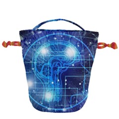 Artificial Intelligence Brain Think Art Drawstring Bucket Bag by Jancukart