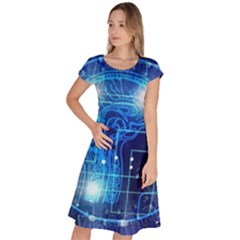 Artificial Intelligence Brain Think Art Classic Short Sleeve Dress by Jancukart