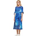 Artificial Intelligence Brain Think Art Bow Sleeve Chiffon Midi Dress View2