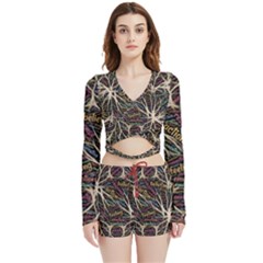 Mental Human Experience Mindset Art Velvet Wrap Crop Top And Shorts Set by Jancukart