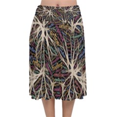 Mental Human Experience Mindset Art Velvet Flared Midi Skirt by Jancukart