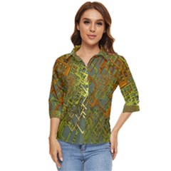 Art 3d Windows Modeling Dimension Women s Quarter Sleeve Pocket Shirt