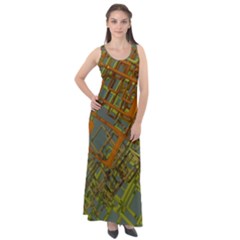 Art 3d Windows Modeling Dimension Sleeveless Velour Maxi Dress