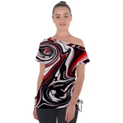 Modern Art Design Fantasy Surreal Off Shoulder Tie-up Tee