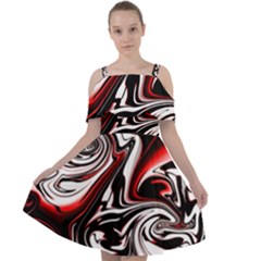 Modern Art Design Fantasy Surreal Cut Out Shoulders Chiffon Dress