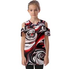 Modern Art Design Fantasy Surreal Fold Over Open Sleeve Top