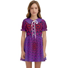 Geometric Pattern-line Art Kids  Sweet Collar Dress