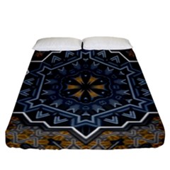 Rosette Mandala Ornament Wallpaper Fitted Sheet (california King Size)