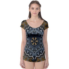 Rosette Mandala Ornament Wallpaper Boyleg Leotard  by Ravend