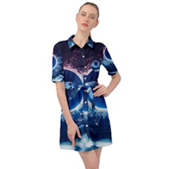 Artificial Intelligence Ai Belted Shirt Dress