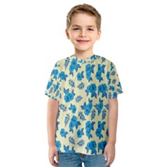 Rose Floral Seamless Pattern Kids  Sport Mesh Tee