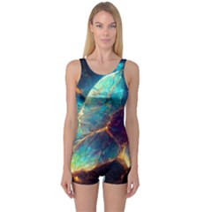 Abstract Galactic Wallpaper One Piece Boyleg Swimsuit