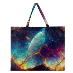 Abstract Galactic Wallpaper Zipper Large Tote Bag