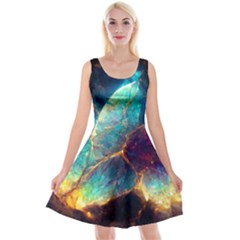 Abstract Galactic Wallpaper Reversible Velvet Sleeveless Dress